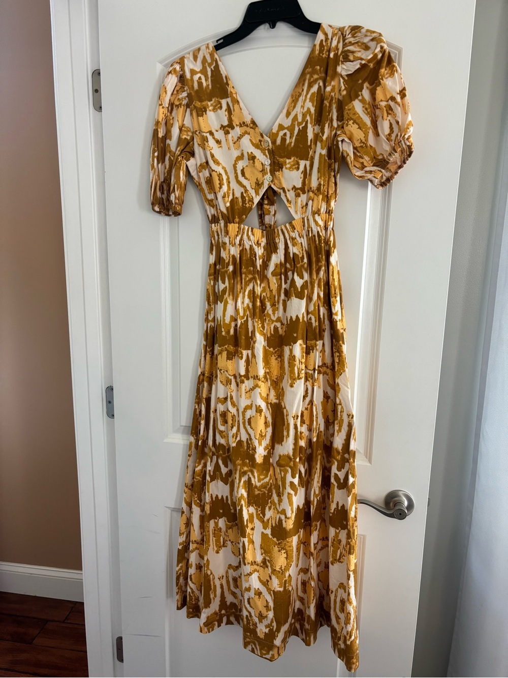 Cleobella Mustard & White Cutout Midi Dress